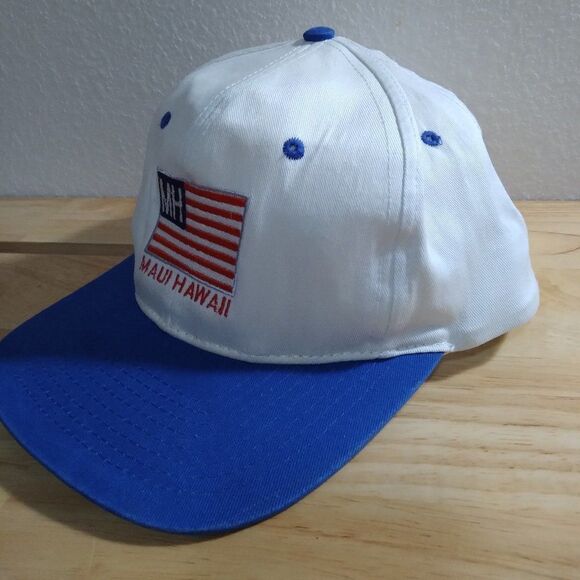 Vintage Maui Hawaii Flag Logo Snap Back Hat - Picture 2 of 6